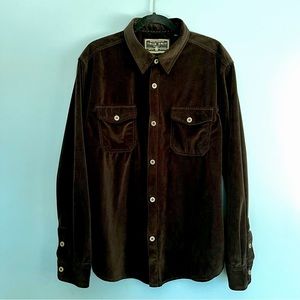 True Grit Long Sleeve Button Down Shirt XL Dark Brown Velvety Soft